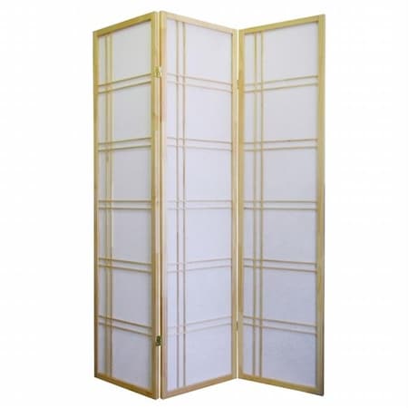 Ore International Ore International R542NA Girard 3-Panel Room Divider - Natural R542NA